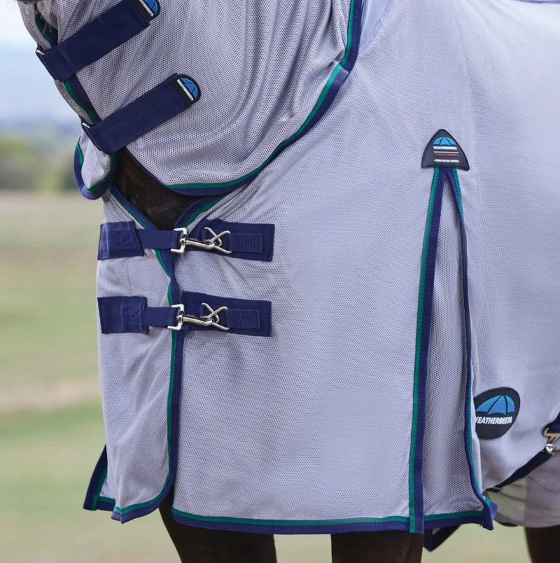 WeatherBeeta ComFiTec Zephyr Fly Sheet Combo Rug - Grey/Navy/Forest Green -1