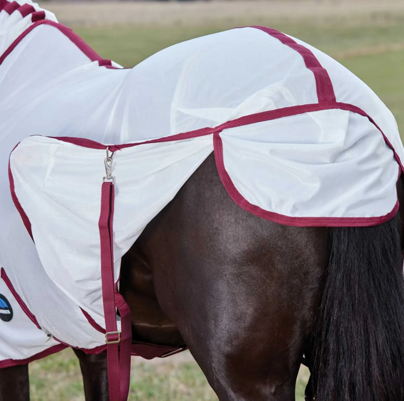 WeatherBeeta ComFiTec Essential Fly Sheet Combo Rug - White/Burgundy -2