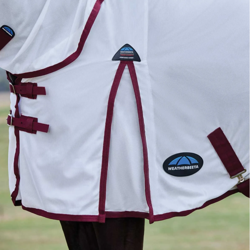 WeatherBeeta ComFiTec Essential Fly Sheet Combo Rug - White/Burgundy -1