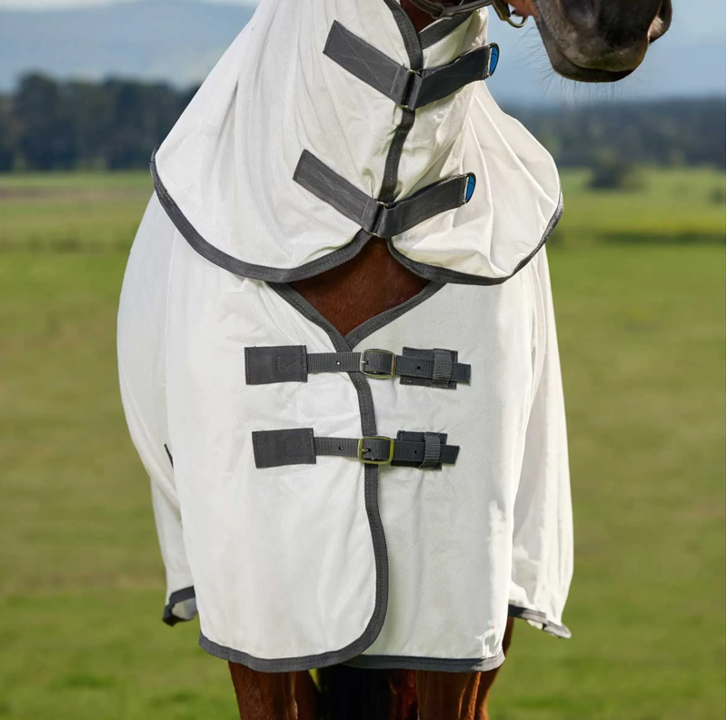 WeatherBeeta ComFiTec Tyro Fly Sheet Combo Rug - White/Charcoal -1