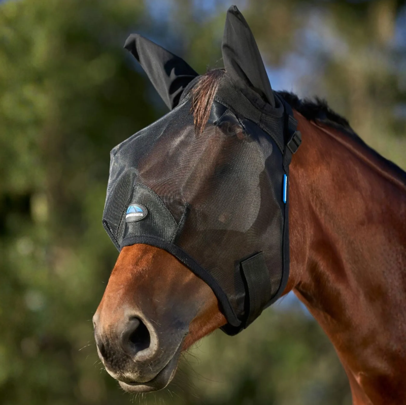 WeatherBeeta ComFiTec Insect Guard Fly Mask With Ears - Black