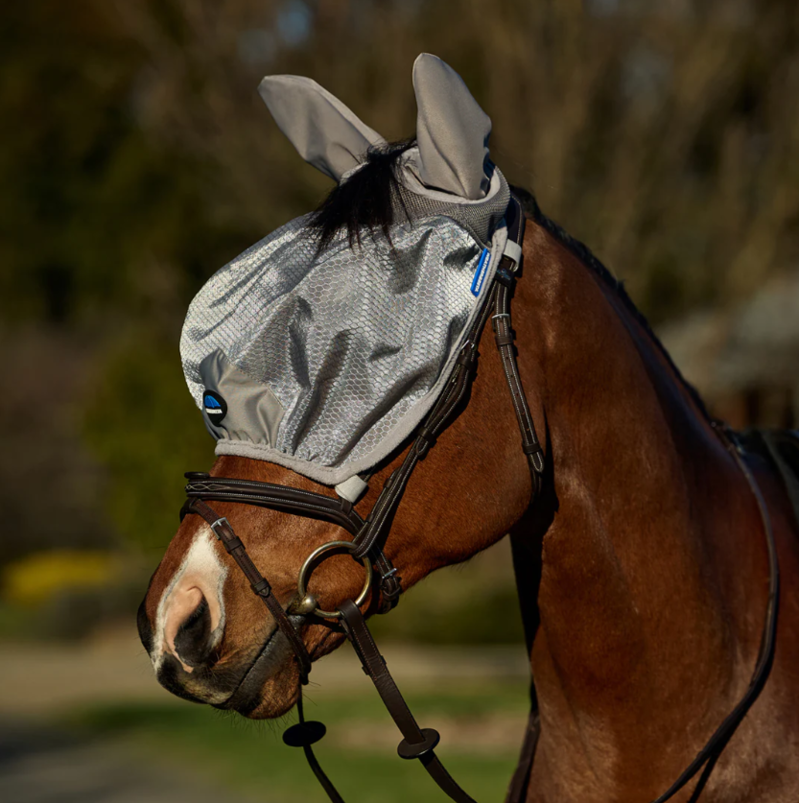 WeatherBeeta ComFiTec Hexi Shield Ride On Fly Mask - Silver