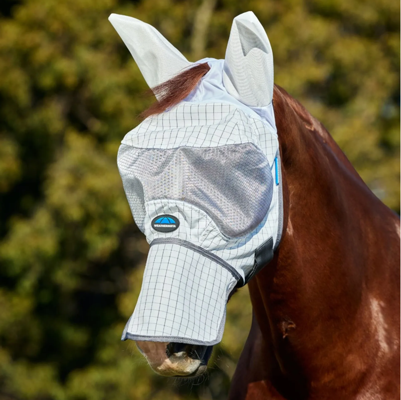 WeatherBeeta Hybrid Seasons Fly Mask - White/Charcoal 