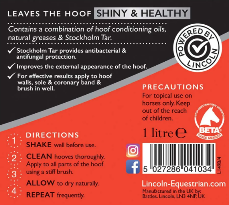 Lincoln Classic Hoof Oil With Brush - 500ml-1