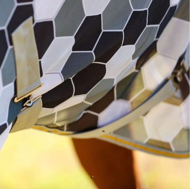 Equilibrium Field Relief Waterproof Detachable Neck Fly Rug - Silver/Mango-4