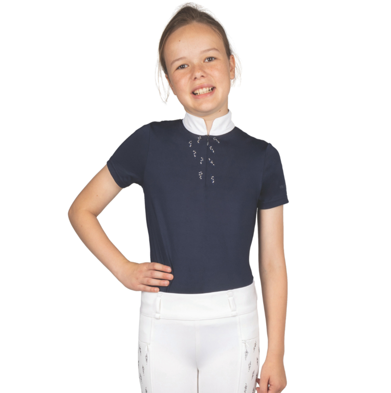 Hy Equestrian Children's Roka Reign Show Shirt - Navy