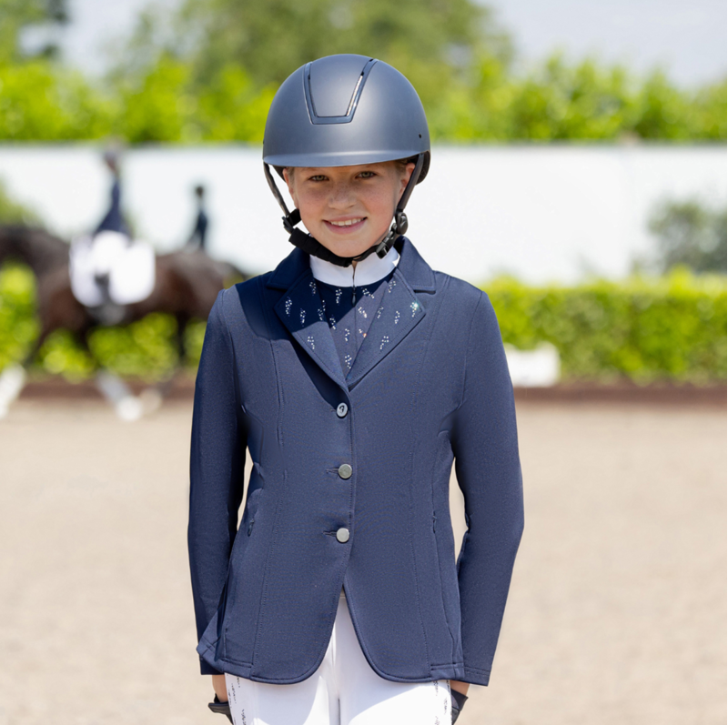 Hy Equestrian Children's Roka Reign Show Shirt - Navy-2