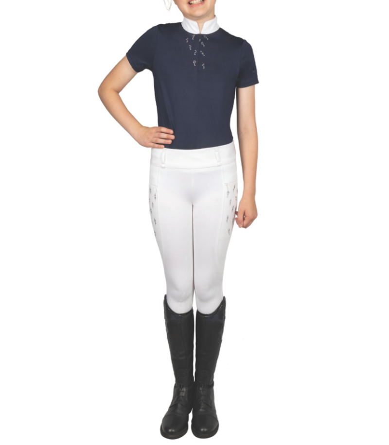 Hy Equestrian Children's Roka Reign Riding Tights - White