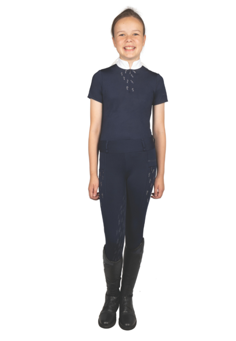 Hy Equestrian Children's Roka Reign Riding Tights - Navy
