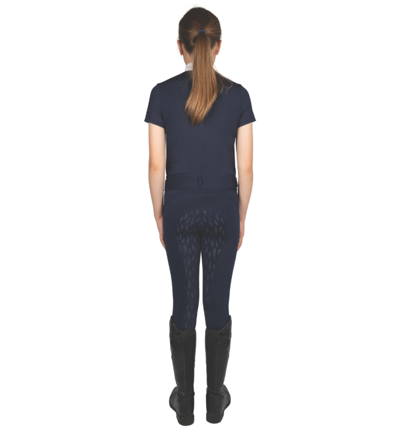 Hy Equestrian Children's Roka Reign Riding Tights - Navy-2