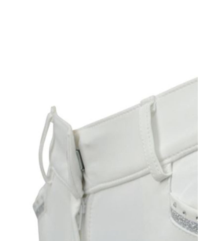 Hy Equestrian Women's Roka Crystal Breeches - White/Silver Crystal-2