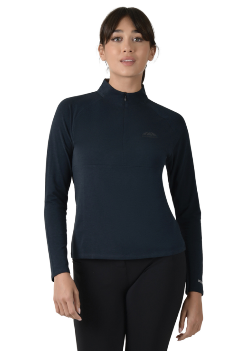 WeatherBeeta Ladies Bamboo Long Sleeve Performance Base Layer - Navy 