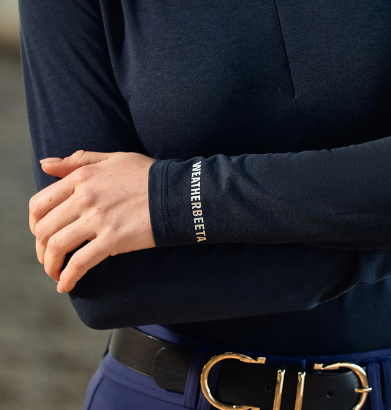 WeatherBeeta Ladies Bamboo Long Sleeve Performance Base Layer - Navy -2