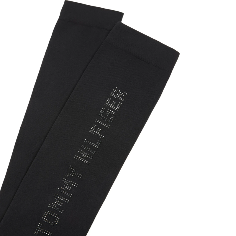 Tommy Hilfiger Fontana Adult's Rhinestone Riding Socks - Black-1
