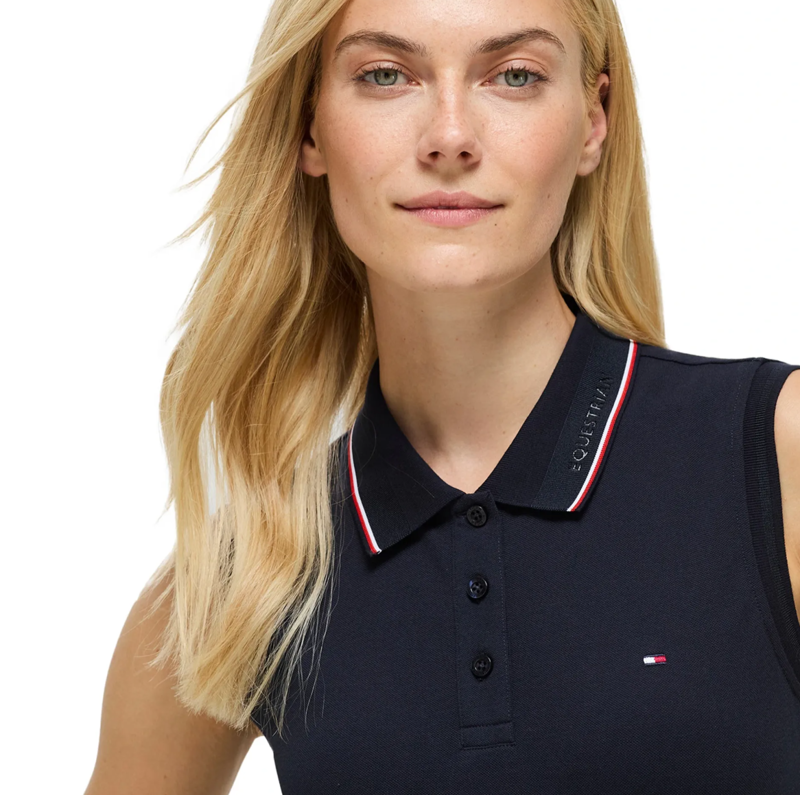 Tommy Hilfiger Cordova Ladies Sleeveless Polo - Desert Sky-3