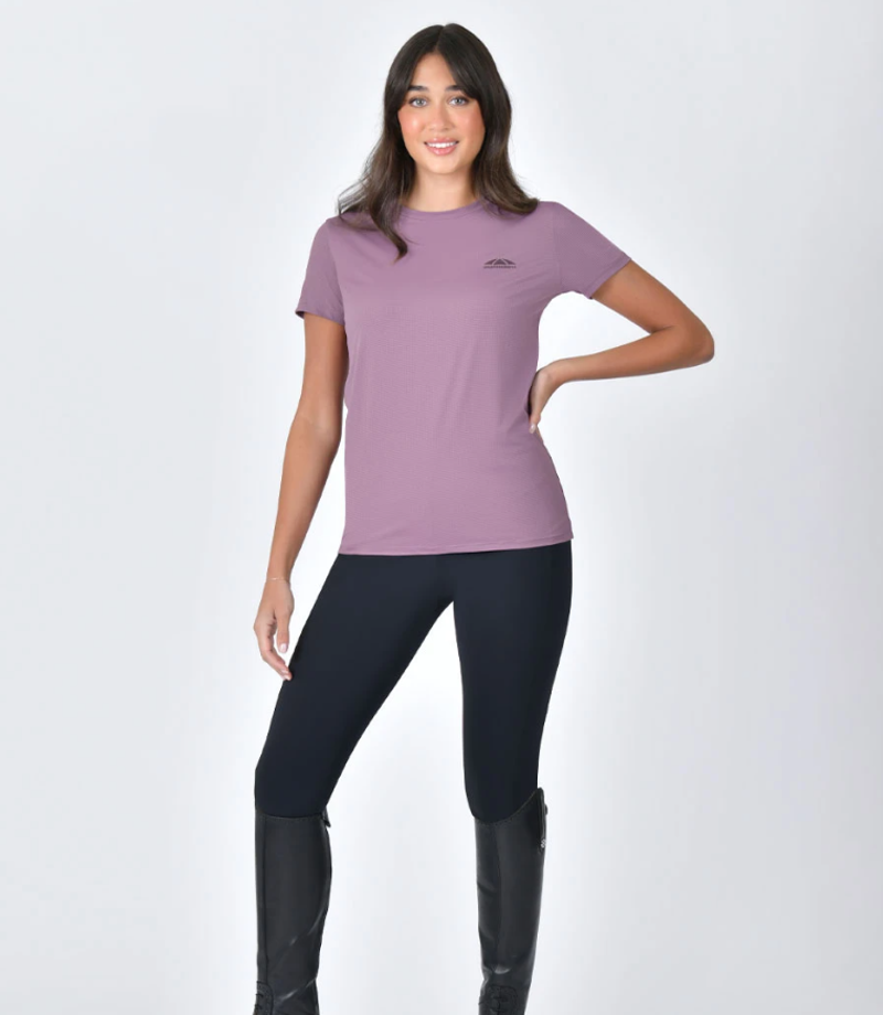 WeatherBeeta Women's Relaxed Copper UV Short Sleeve Tee - Mauve Wine -1