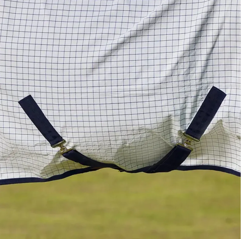 Saxon Kool Coat Classic With Surcingles Combo Neck Rug - White/Navy -3