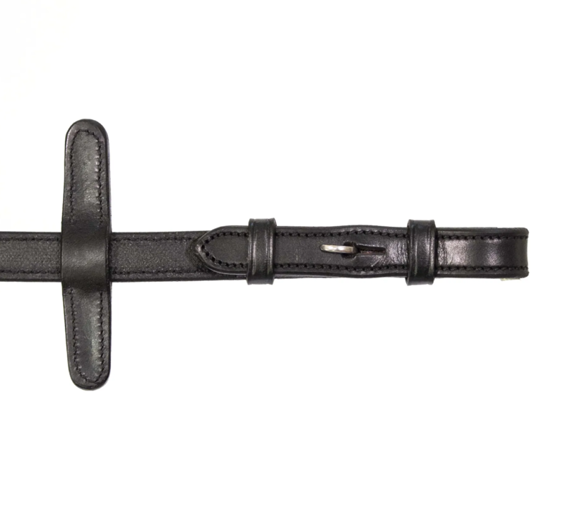 Henry James Saddlery BioThane Bio Grip Hybrid Rubber Reins with Leather Stoppers - Black-1