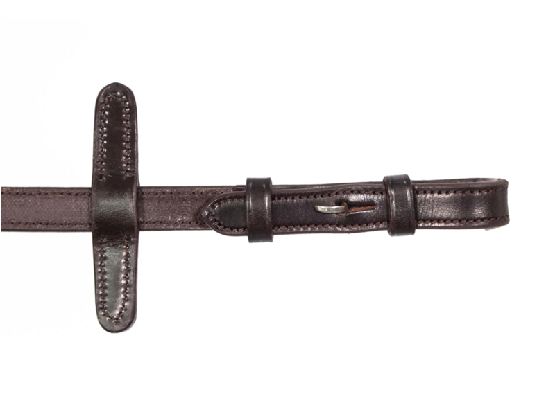 Henry James Saddlery BioThane Bio Grip Hybrid Rubber Reins with Leather Stoppers - Brown-1