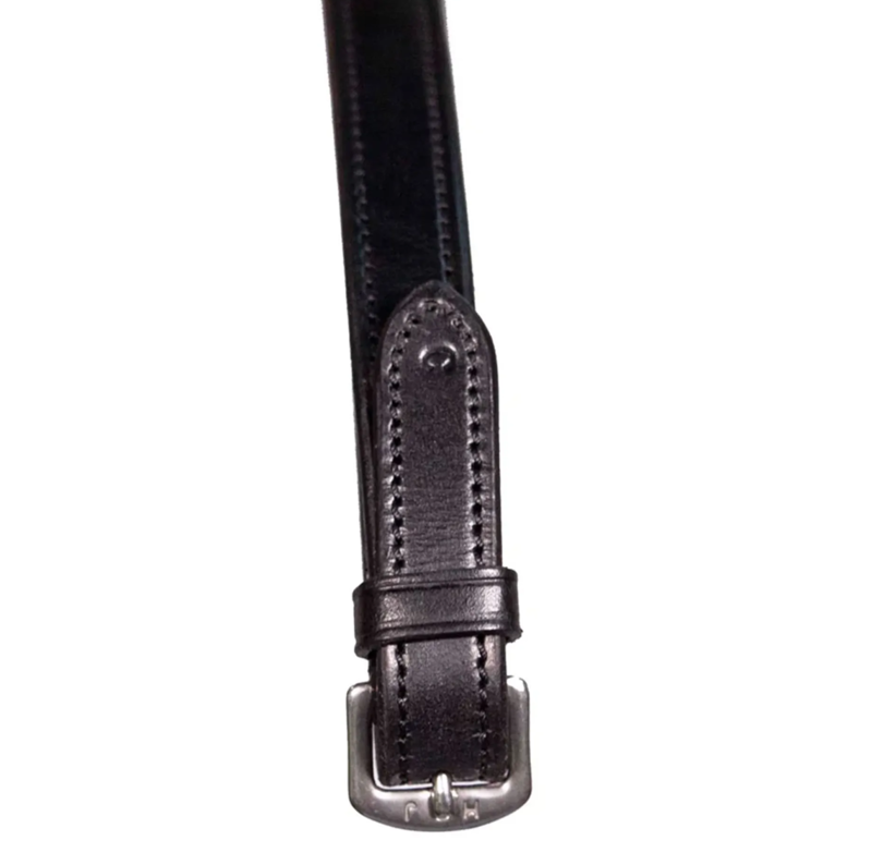 Henry James Saddlery Calfskin Supergrip Reins with Stoppers - Black-5