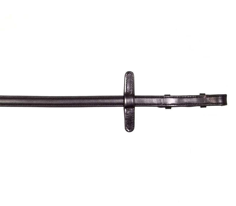 Henry James Saddlery Calfskin Supergrip Reins with Stoppers - Black-4