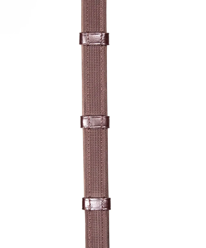 Henry James Saddlery Calfskin Supergrip Reins with Stoppers - Brown-1