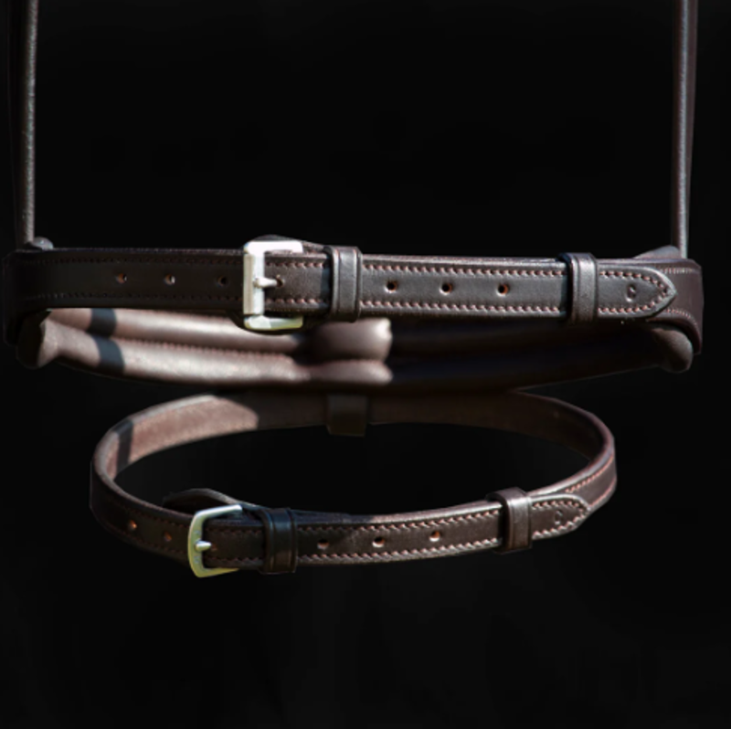 Henry James Saddlery Comfort Flash Noseband Fixed - Brown-2