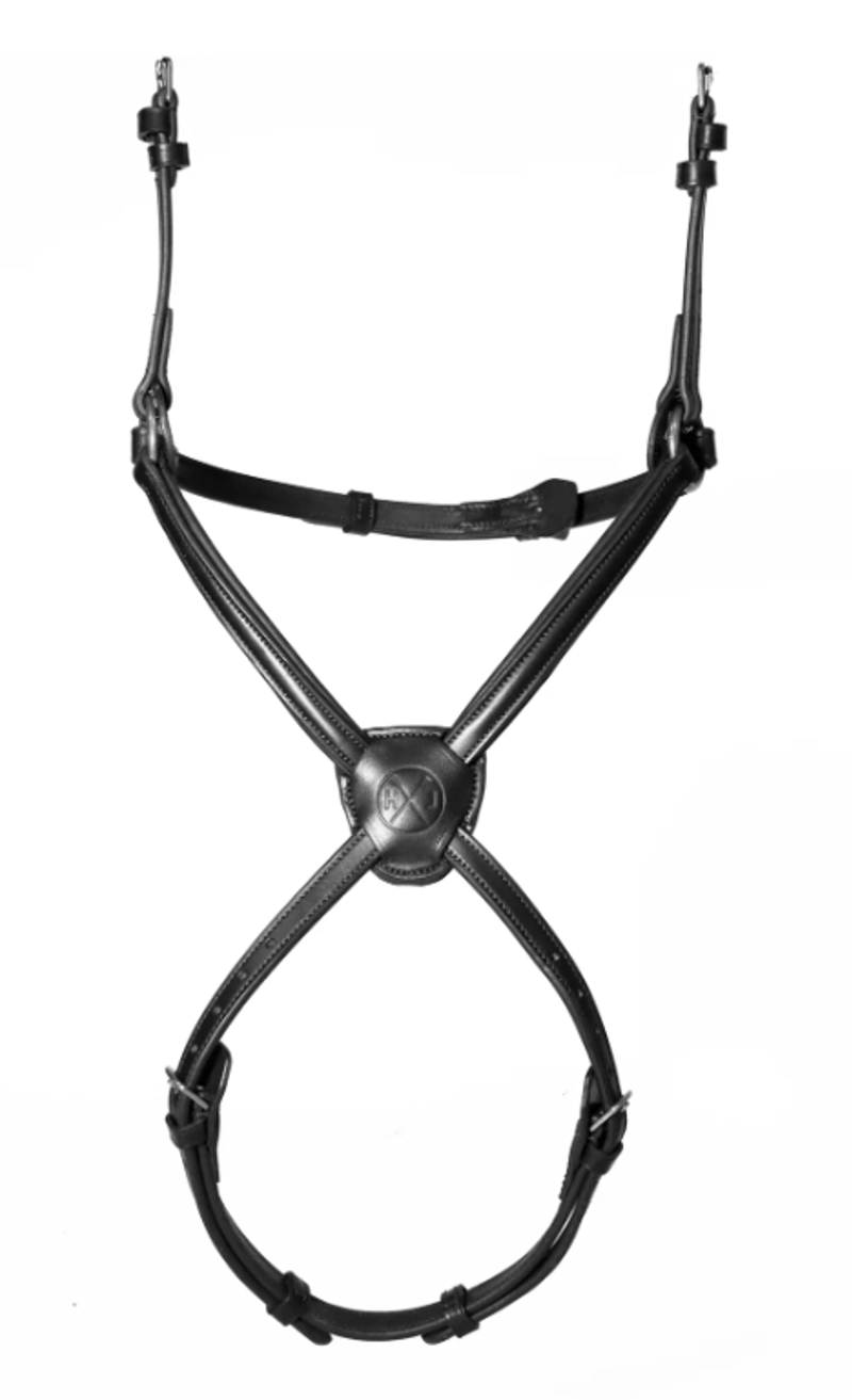 Henry James Saddlery Double Buckle Figure 8 Grackle Noseband - Black