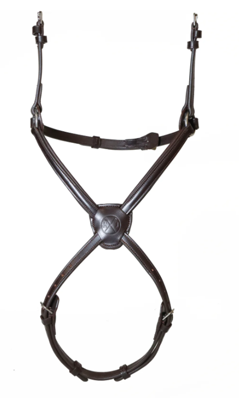 Henry James Saddlery Double Buckle Figure 8 Grackle Noseband - Brown