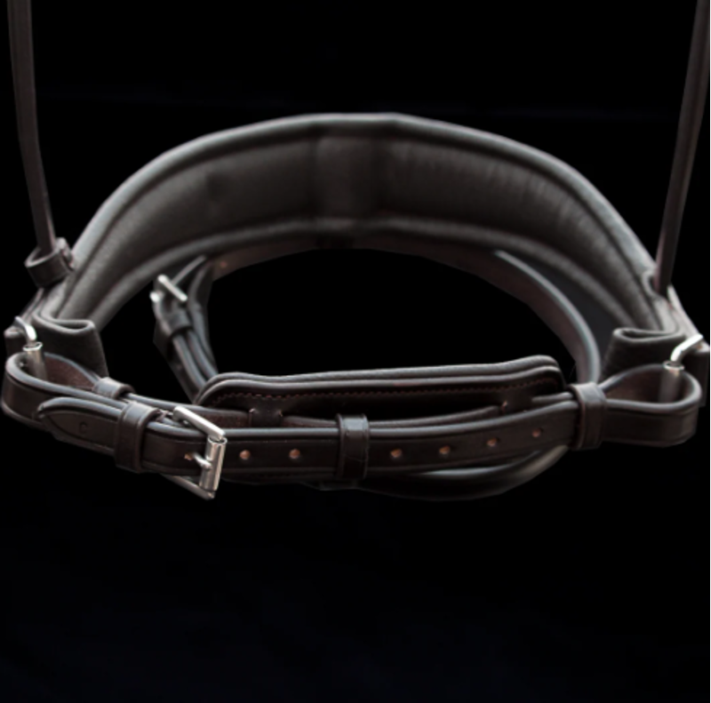 Henry James Saddlery Dressage Crank Noseband Fixed - Brown-1