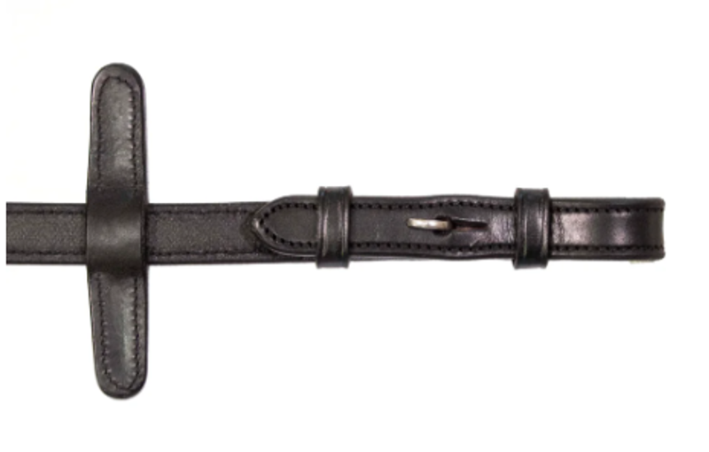 Henry James Saddlery V-Grip Hybrid Rubber Reins with Leather Stoppers - Black-2
