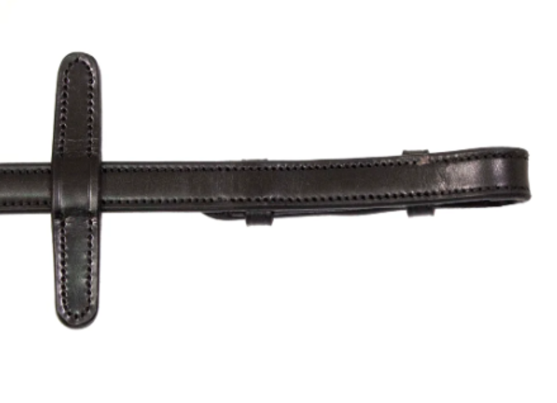 Henry James Saddlery V-Grip Hybrid Rubber Reins with Leather Stoppers - Black-1