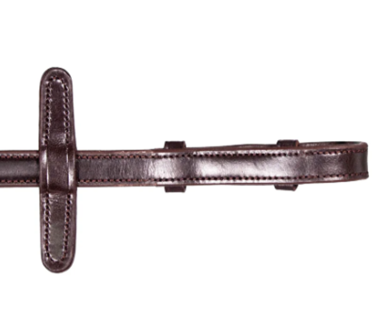 Henry James Saddlery V-Grip Hybrid Rubber Reins with Leather Stoppers - Brown-1