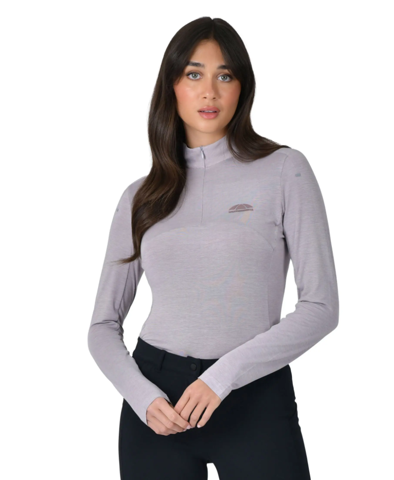 WeatherBeeta 37.5 Lightweight Performance Long Sleeve 1/4 Zip Top - Mauve Wine/Marle