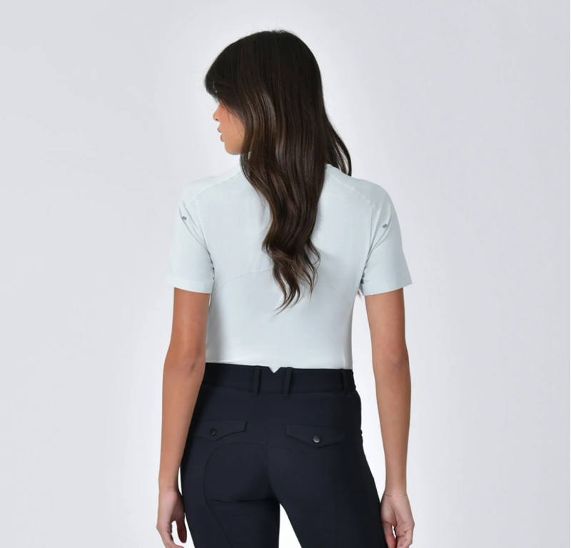 WeatherBeeta 37.5 Ladies Lightweight Performance Short Sleeve Top - Soft Sage/Marle -3