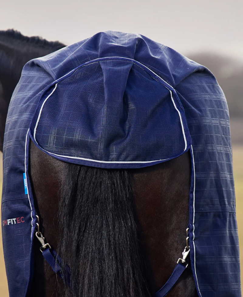 WeatherBeeta ComFiTec Prelim Turnout Rug 0G - Navy Embossed Plaid-5