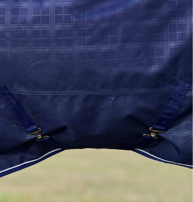 WeatherBeeta ComFiTec Prelim Turnout Rug 0G - Navy Embossed Plaid-3