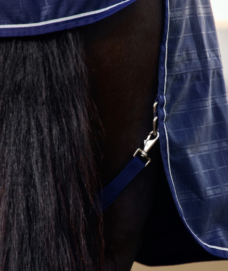 WeatherBeeta ComFiTec Prelim Turnout Rug 0G - Navy Embossed Plaid-4