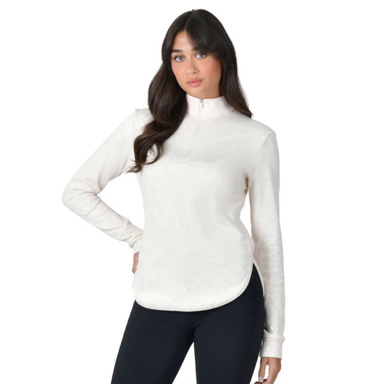 WeatherBeeta Ladies London Layer Long Sleeve Top - Light Cream Marle 
