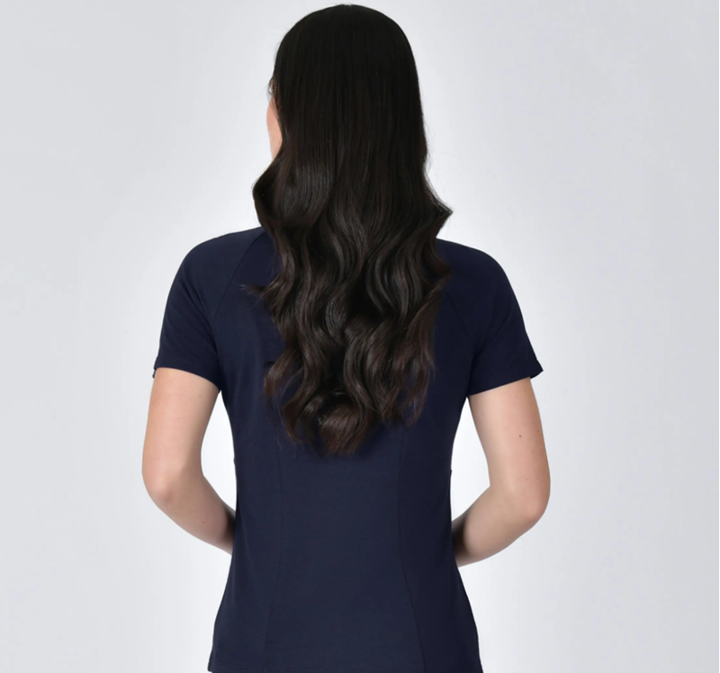 WeatherBeeta Bamboo Ladies Short Sleeve Performance Base Layer - Navy-3