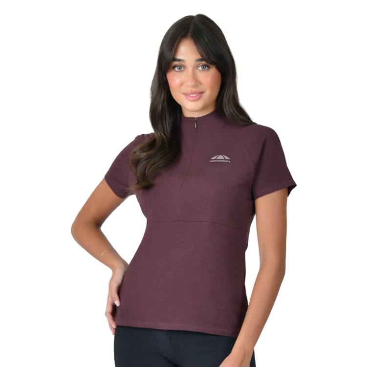 WeatherBeeta Bamboo Ladies Short Sleeve Performance Base Layer - Mulberry