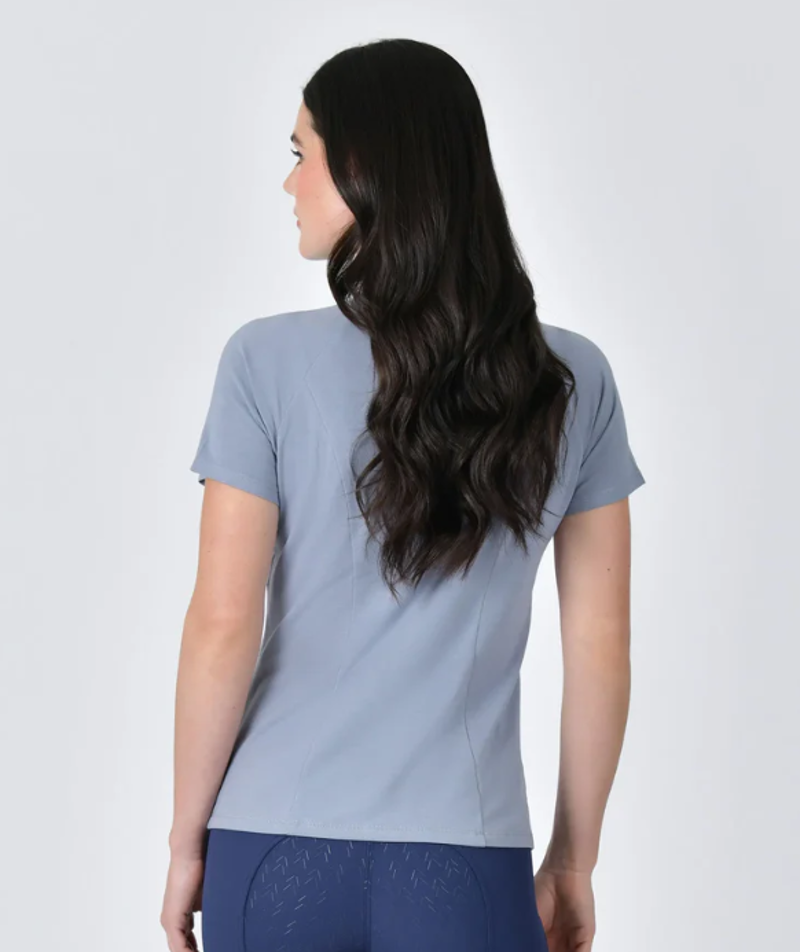 WeatherBeeta Bamboo  Ladies Short Sleeve Performance Base Layer - Blue Stone-2