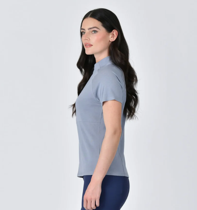 WeatherBeeta Bamboo  Ladies Short Sleeve Performance Base Layer - Blue Stone-1