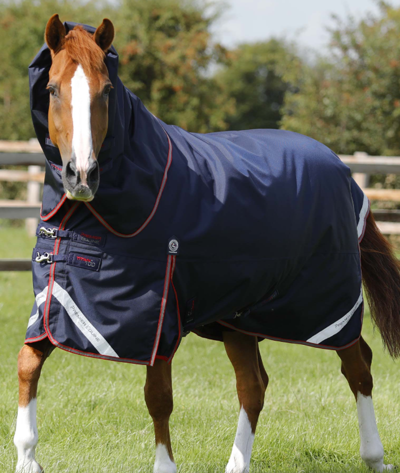 Premier Equine Titan 100g Turnout Rug With Neck - Navy