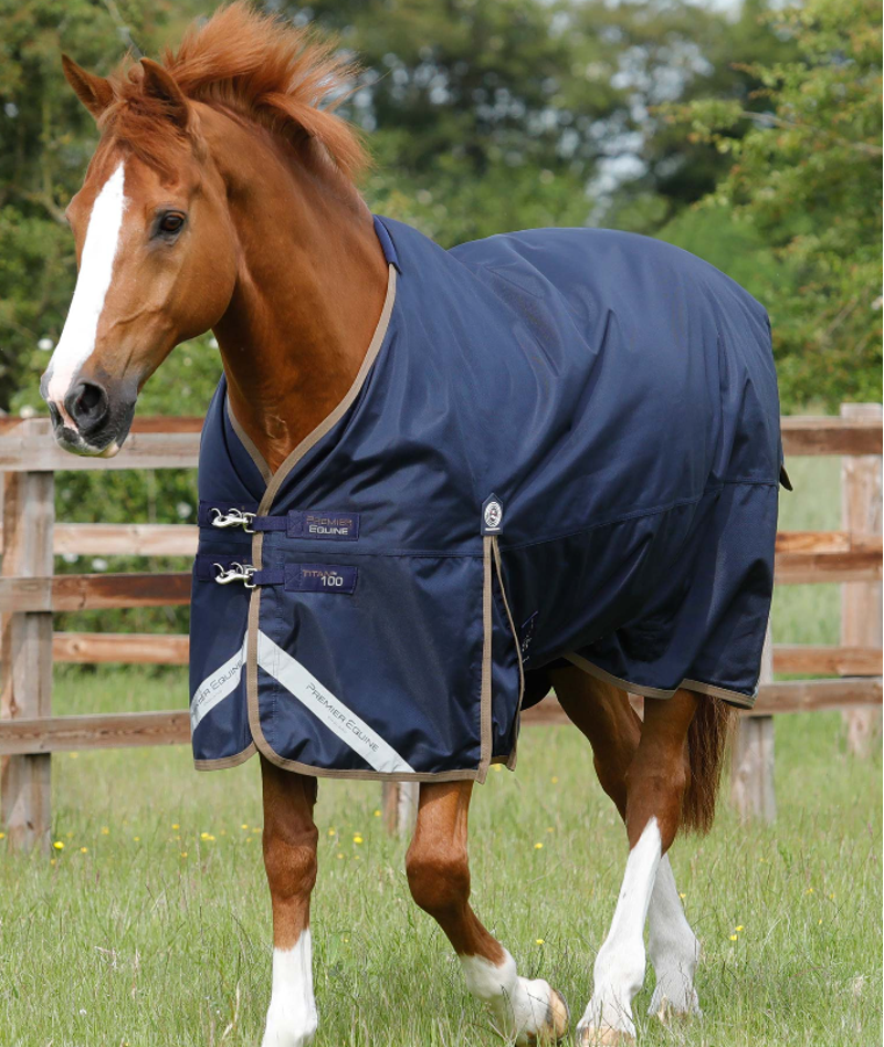 Premier Equine Titan 100g Original Turnout Rug - Navy
