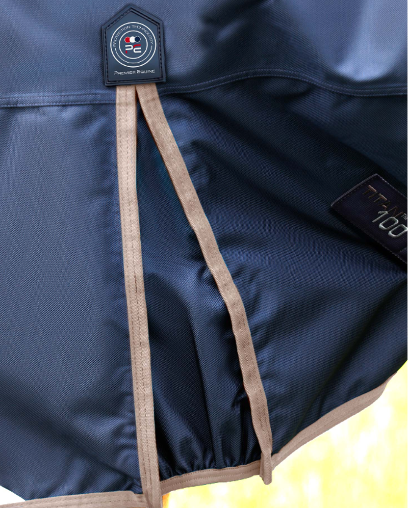 Premier Equine Titan 100g Original Turnout Rug - Navy-2