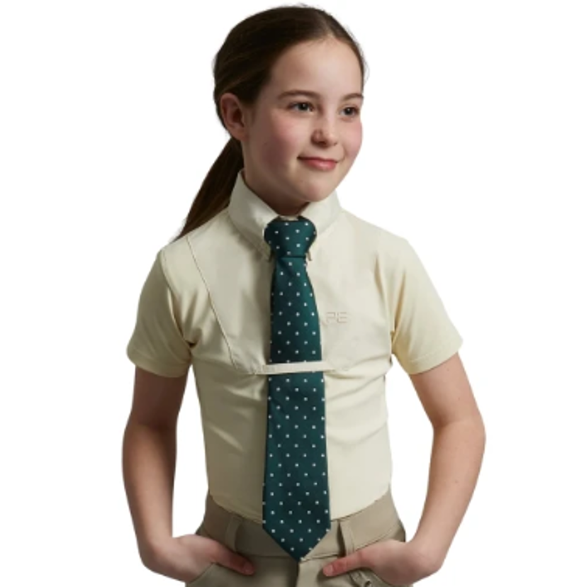 Premier Equine Luciana Girls Short Sleeve Show Shirt - Vanilla