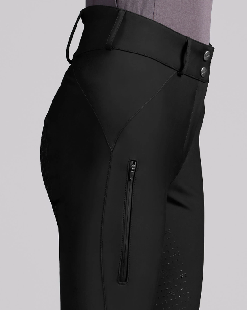 Premier Equine Amnis Womens Waterproof Gel Full Seat Riding Breeches - Black-2