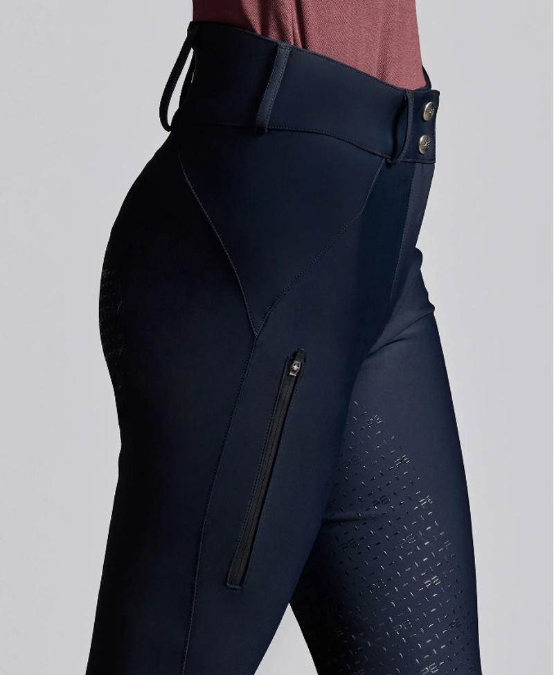 Premier Equine Amnis Womens Waterproof Gel Full Seat Riding Breeches - Navy-2