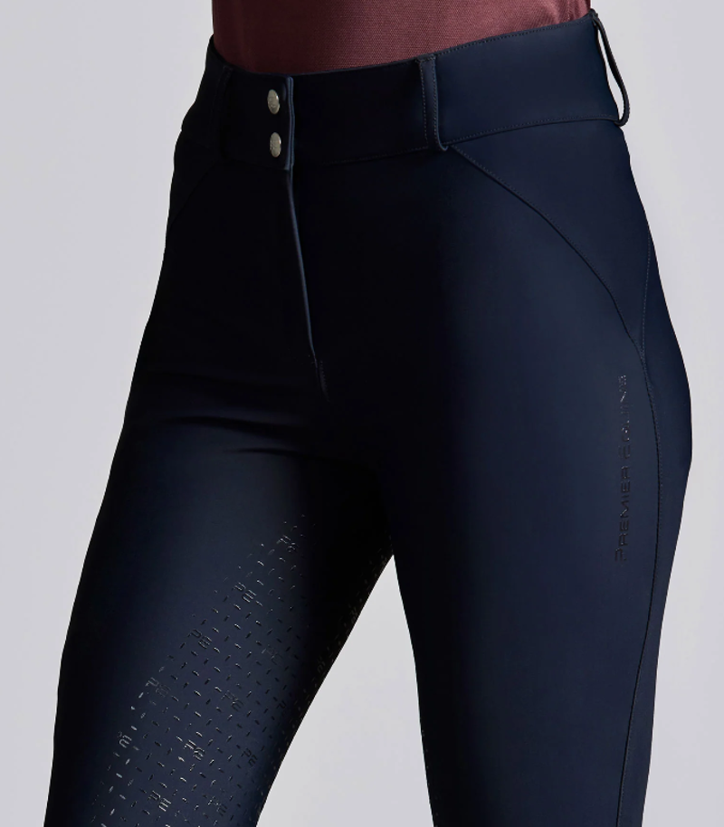 Premier Equine Amnis Womens Waterproof Gel Full Seat Riding Breeches - Navy-3
